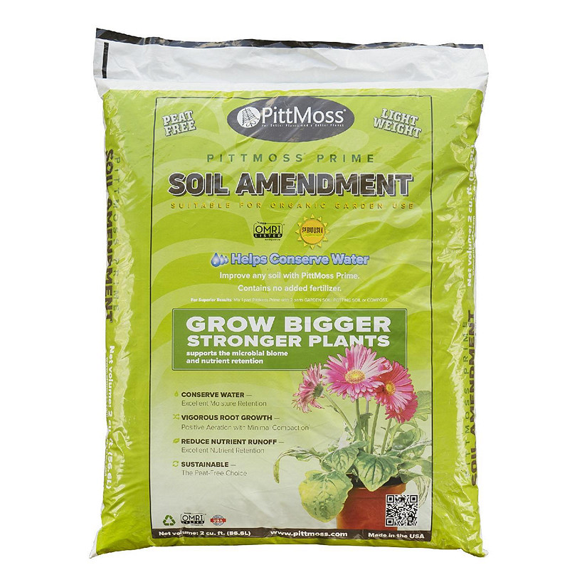 PittMoss Prime PR2C Organic Soil Amendment Use Like Peat Moss, 2 Cubic Foot Bag