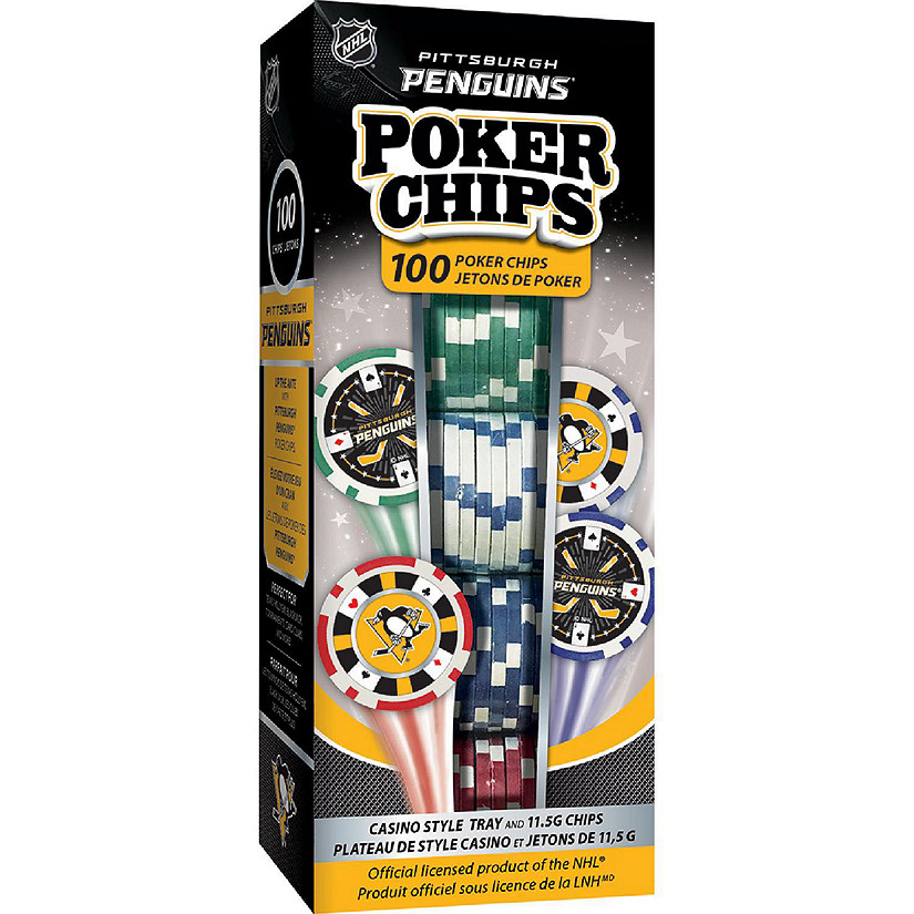 Pittsburgh Penguins 100 Piece Poker Chips Image