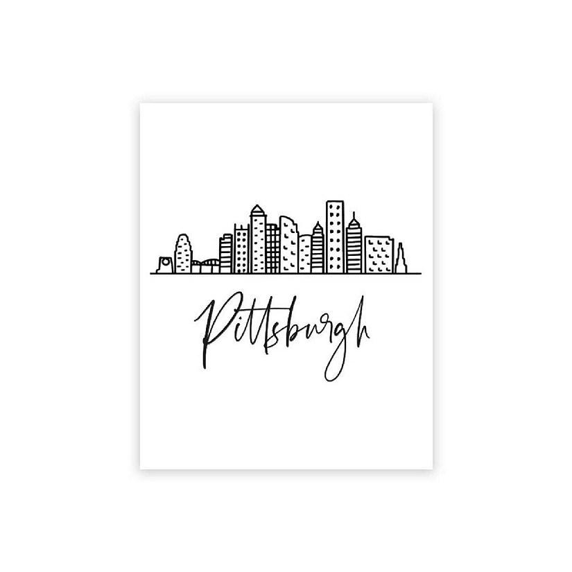 Pittsburgh Skyline BW 16x20in 1-Pack Image