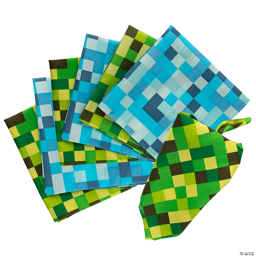 Pixel Checkered Bandanas - 12 Pc. Image