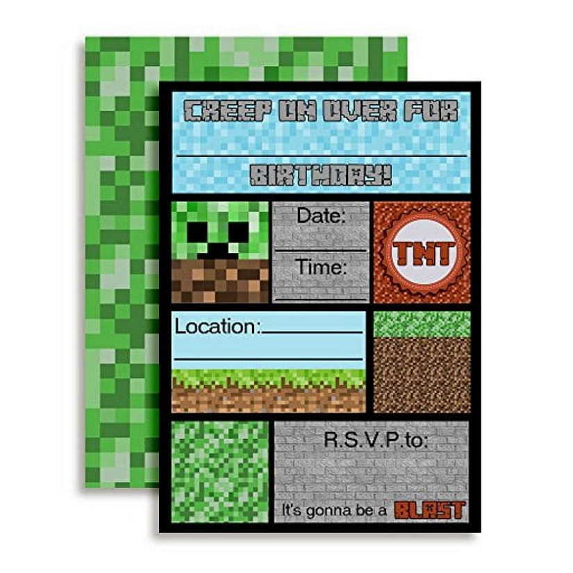 Pixel Miner Invitations 40pc. by AmandaCreation Image
