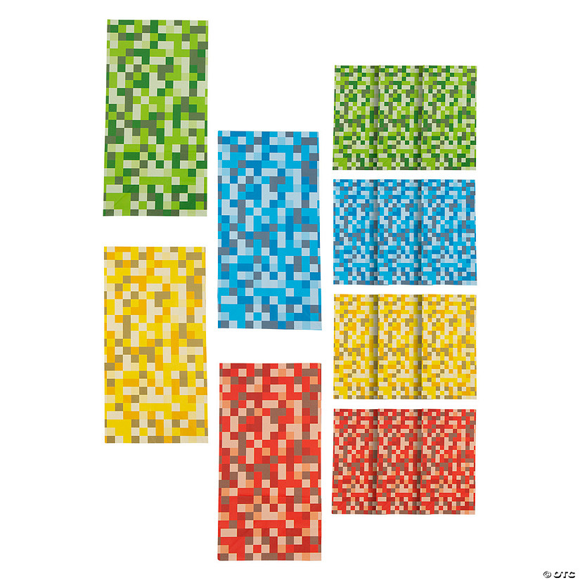 Pixel Pattern Paper Treat Bags - 12 Pc. Image