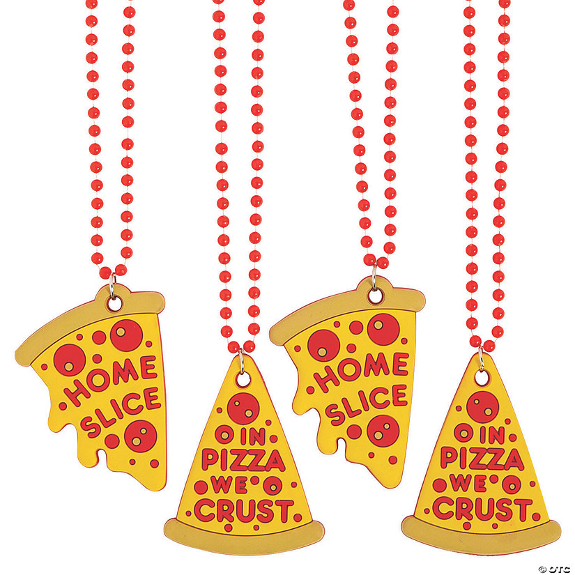 Pizza Bead Necklaces with Sayings - 24 Pc. Image