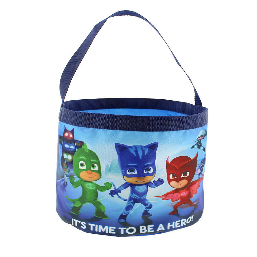 PJ Masks Boys Girls Collapsible Nylon Gift Basket Bucket Toy Storage Gift Tote Bag (One Size, Blue) Image