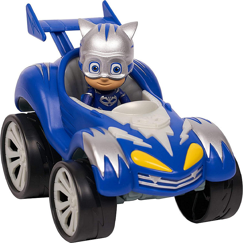 PJ Masks Power Racers Vehicles, Articulated Catboy Figure and Cat-Car, Blue Image