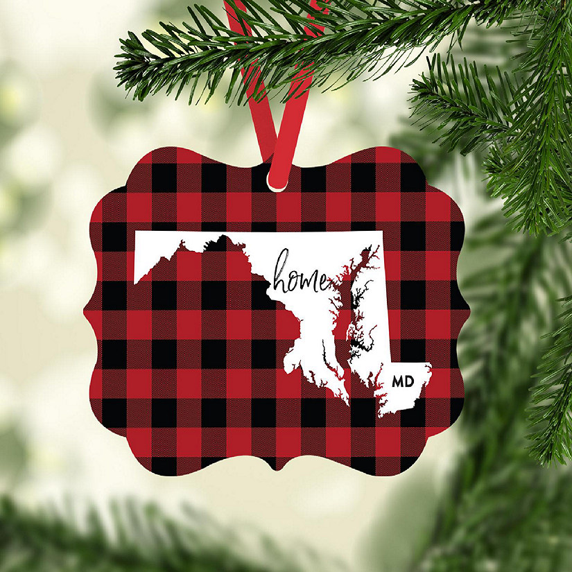 Plaid Fancy Frame Ornament Maryland Image