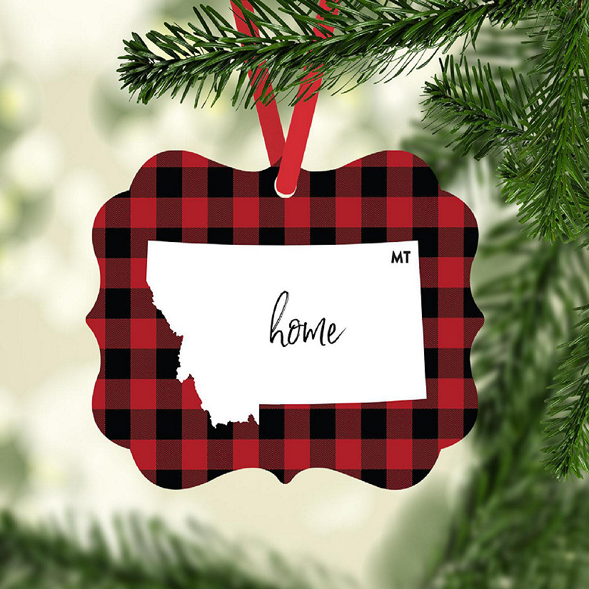 Plaid Fancy Frame Ornament Montana Image