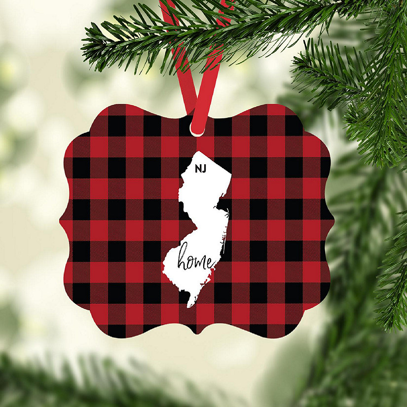 Plaid Fancy Frame Ornament New Jersey Image