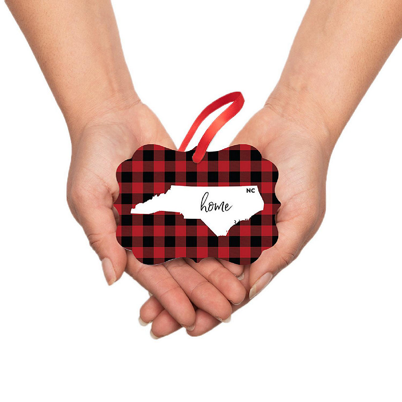 Plaid Fancy Frame Ornament North Carolina Image