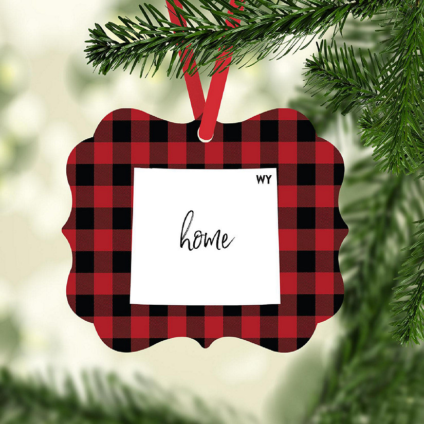 Plaid Fancy Frame Ornament Wyoming Image