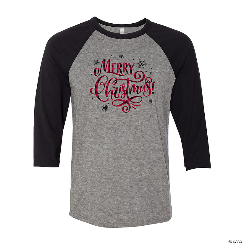 Plaid Merry Christmas Adult&#8217;s T-Shirt Image