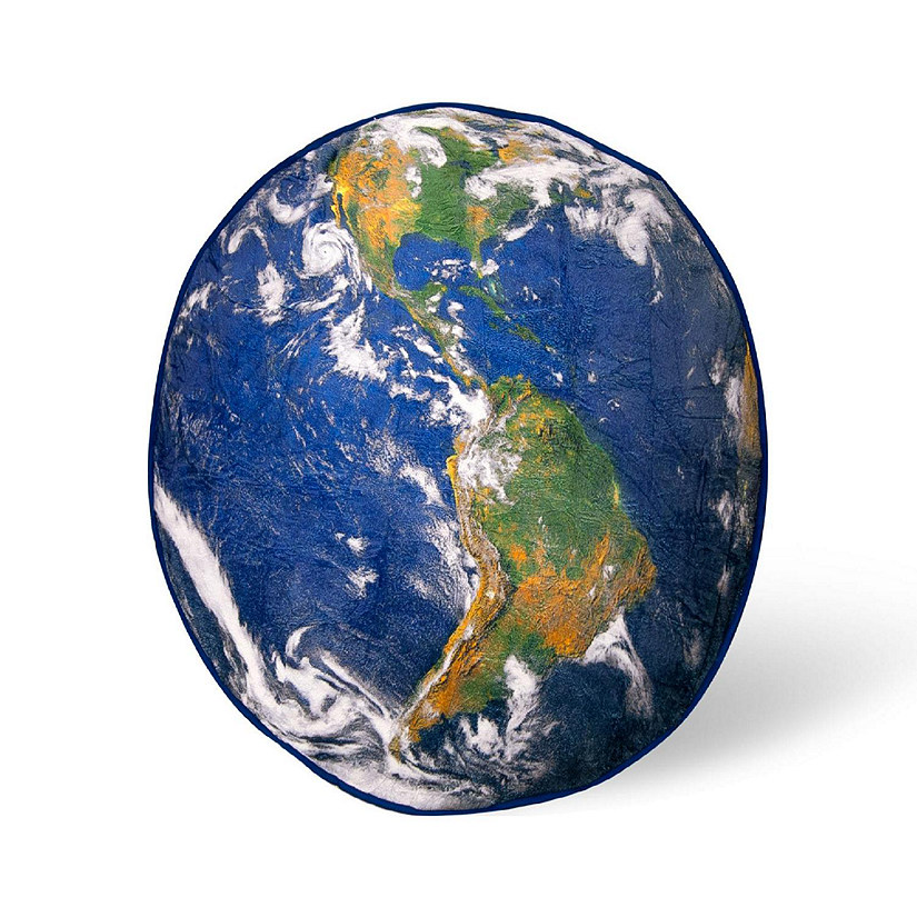 Planet Earth Round Fleece Throw Blanket  60 Inches Image
