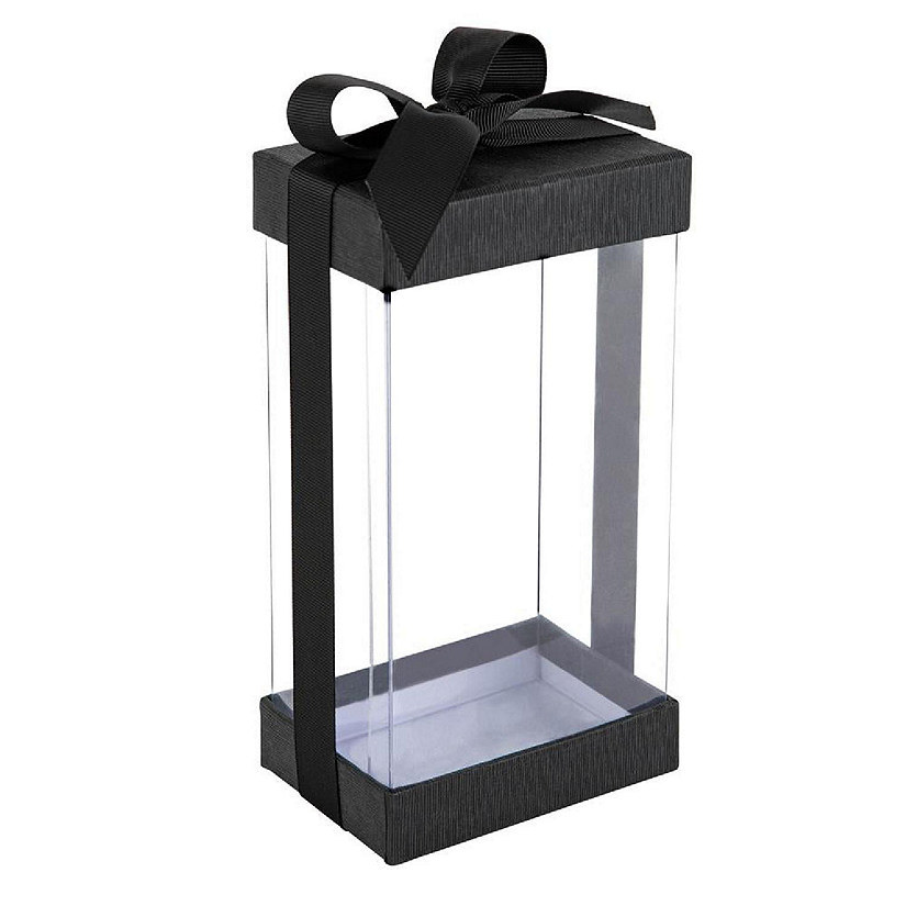 Plastic Gift Boxes Black 7.5X3.75X2.5" 12 Pack Image