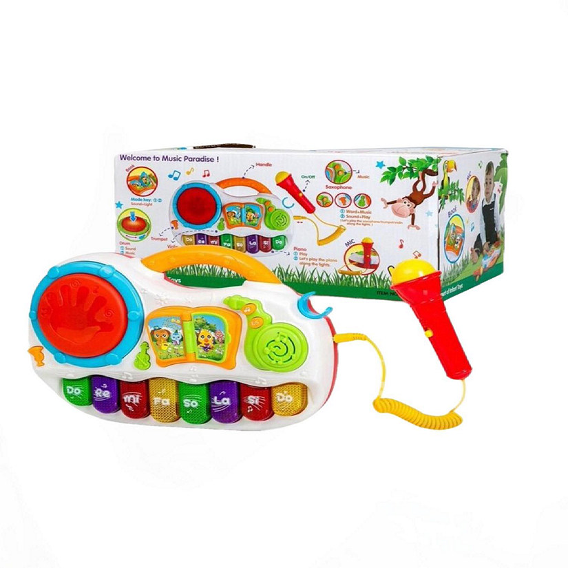 PLAY BABY TOYS - Toddler size Playful Musical Piano and Karaoke Singing Microphone Image