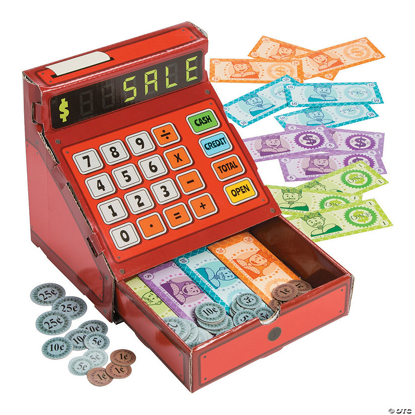 Play Cash Register with Faux Money Image