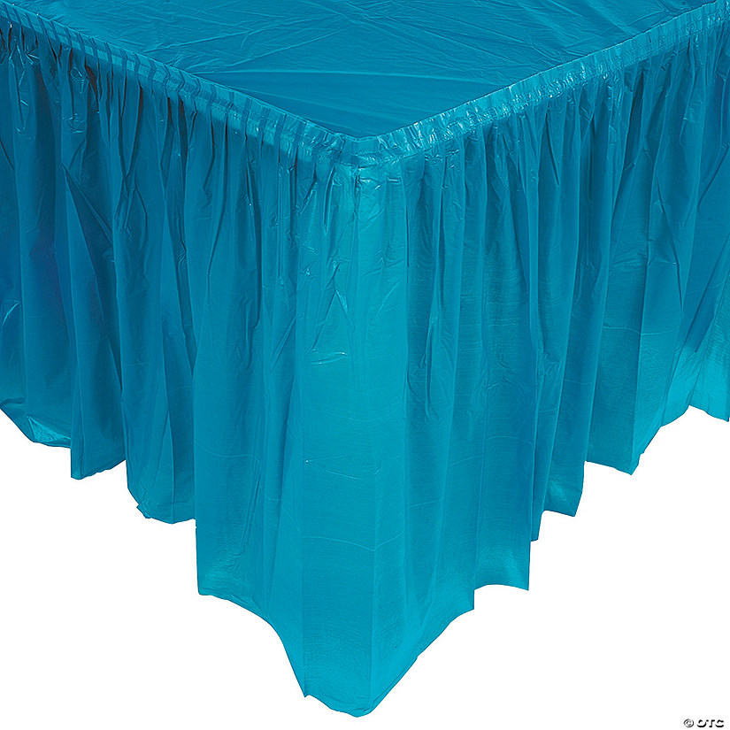 Pleated Turquoise Table Skirt Image