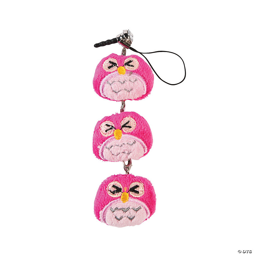 Plush Owl Cell Phone Screen Cleaner Charm Discontinued