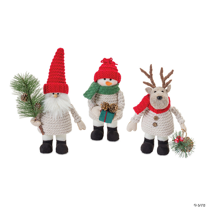 Plush Santa Snowman And Moose (Set Of 6) 8"H, 9"H, 10.5"H Fabric Image