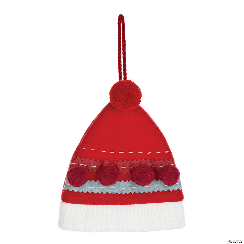 Plush Stocking Hat Ornament (Set Of 24) 8"H Polyester Image