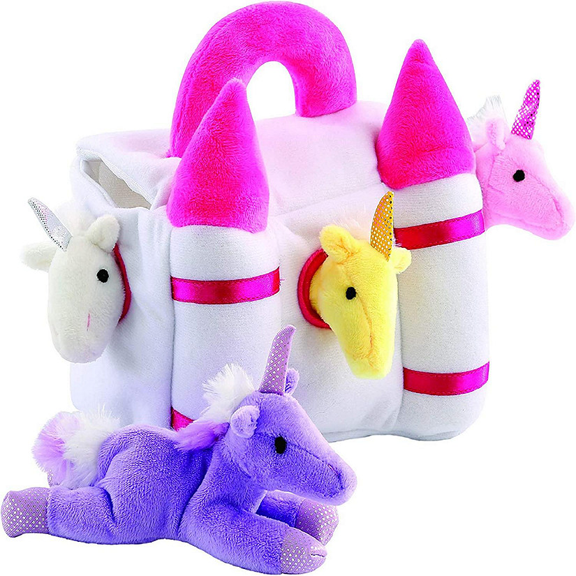 Plush Unicorn Castle Animal Sound with Carrier and 4 singing Unicorns Image