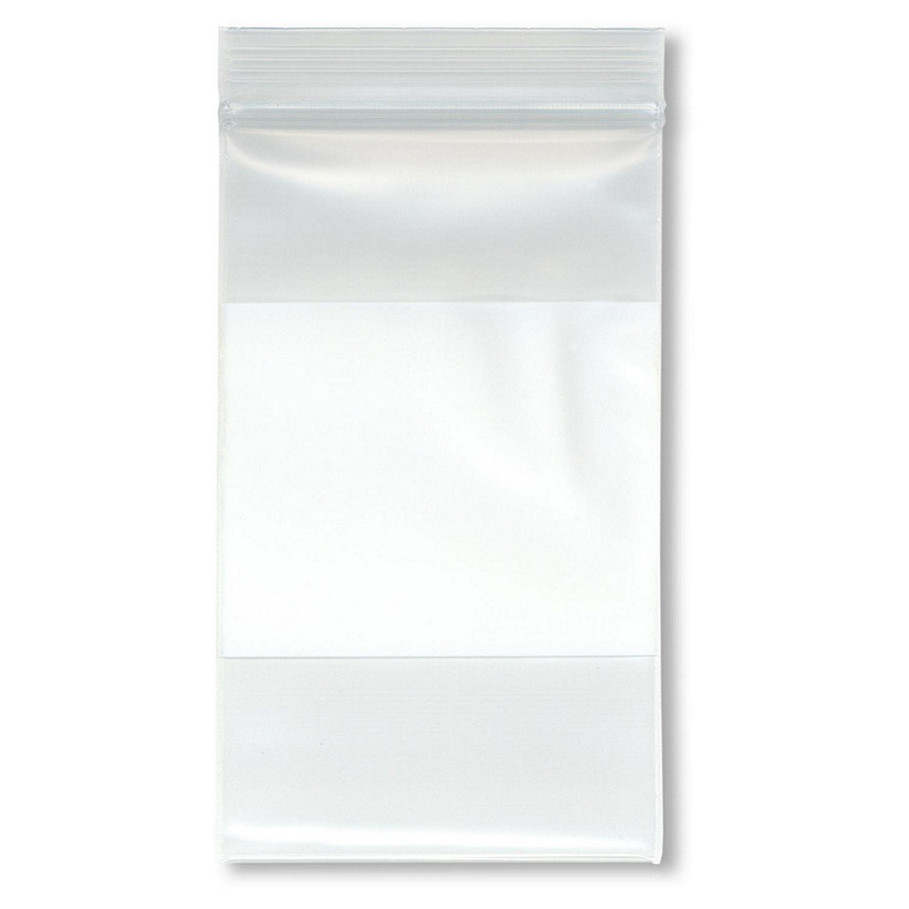 Plymor 3" x 5" (Pack of 200), 6 Mil Industrial Duty White-Block Zipper Reclosable Plastic Bags Image