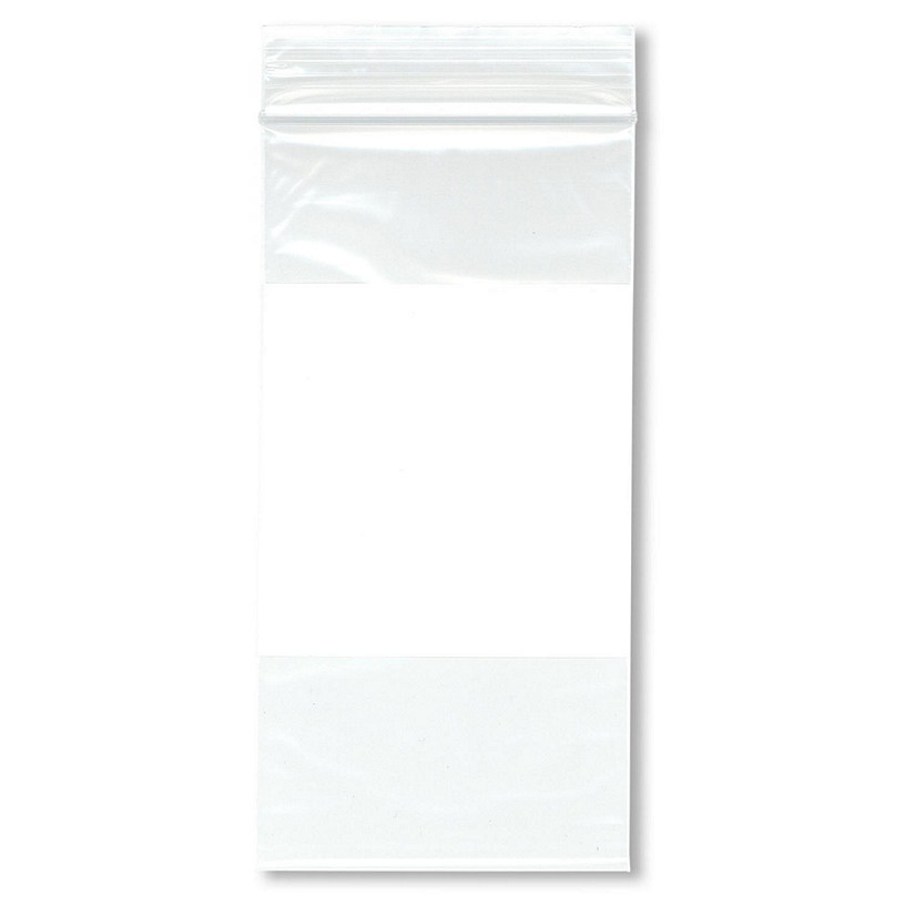 Plymor 3" x 6" (Pack of 200), 2 Mil White-Block Zipper Reclosable Plastic Bags Image