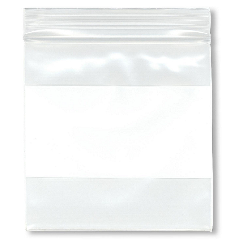 Plymor 4" x 4" (Pack of 500), 4 Mil Heavy Duty White-Block Zipper Reclosable Plastic Bags Image