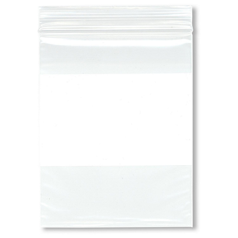 Plymor 4" x 5" (Pack of 200), 2 Mil White-Block Zipper Reclosable Plastic Bags Image