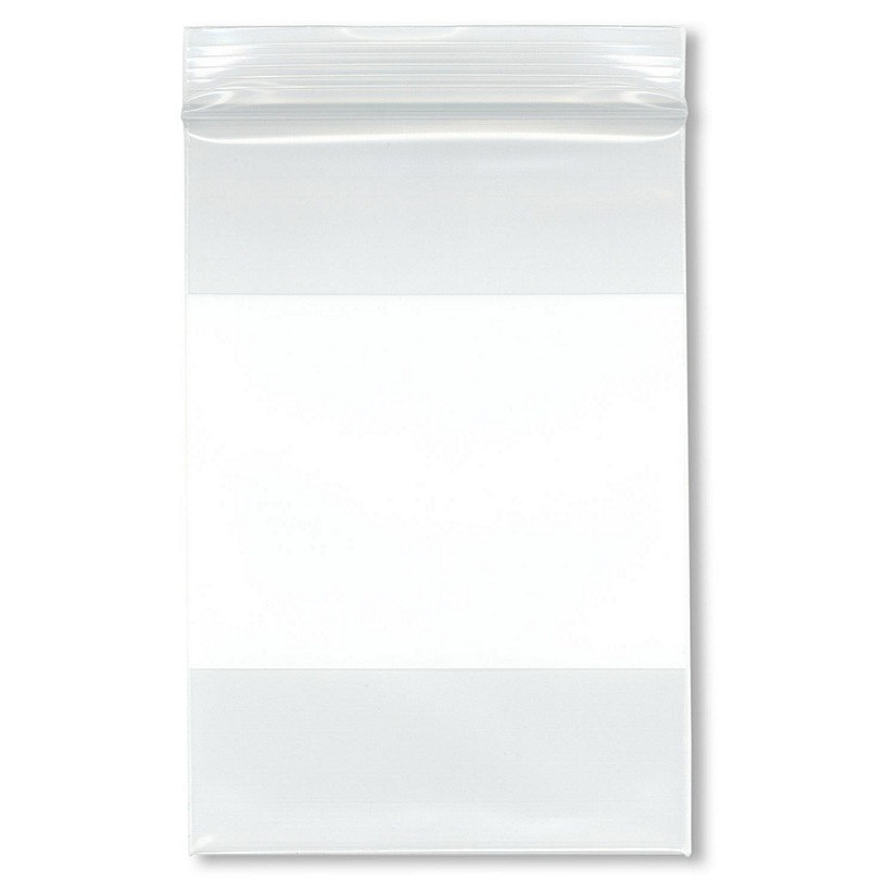 Plymor 4" x 6" (Pack of 100), 6 Mil Industrial Duty White-Block Zipper Reclosable Plastic Bags Image