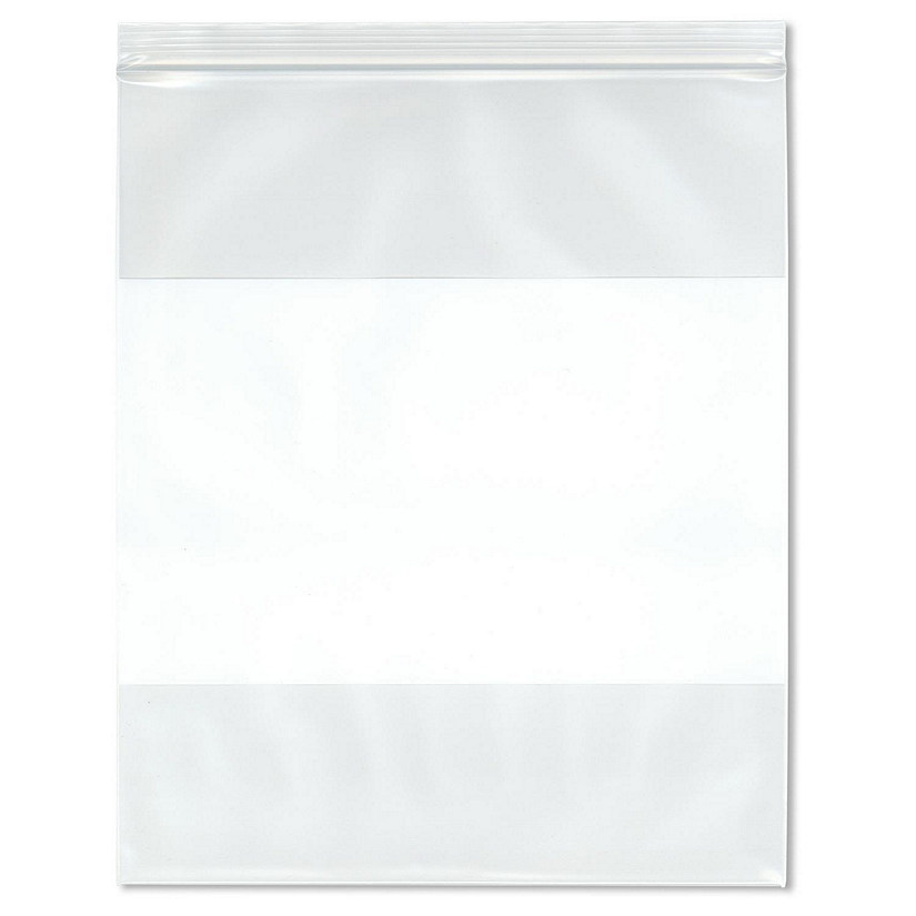 Plymor 5" x 7" (Pack of 100), 6 Mil Industrial Duty White-Block Zipper Reclosable Plastic Bags Image
