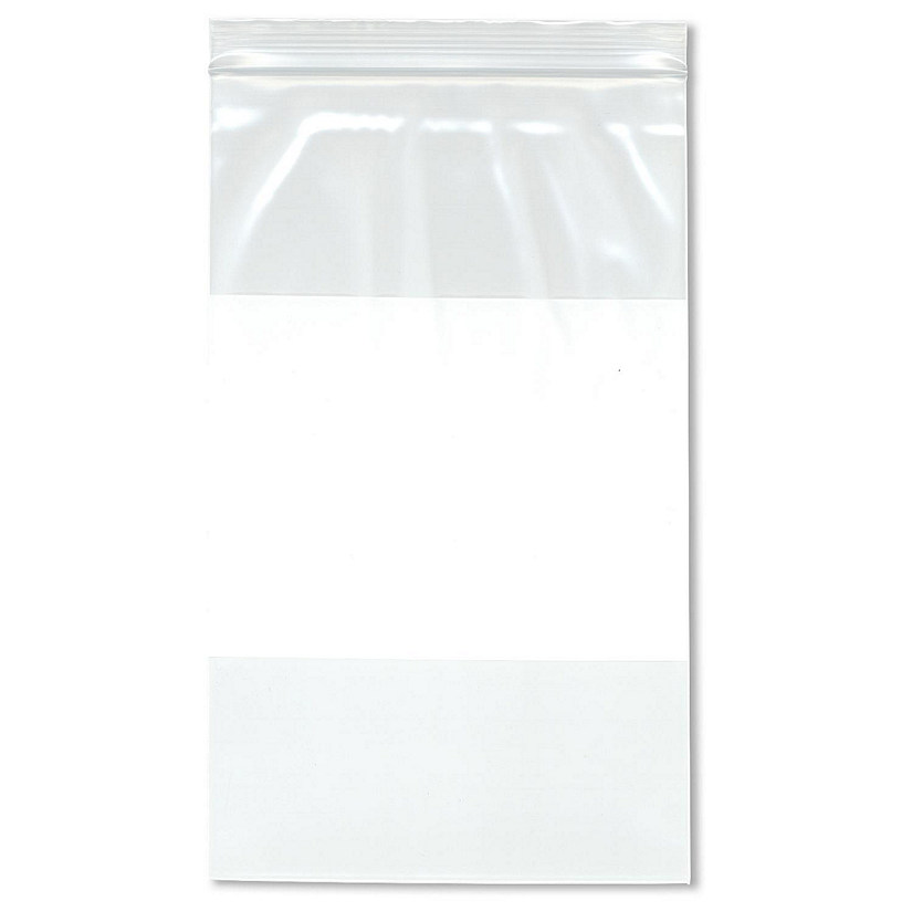 Plymor 6" x 10" (Pack of 100), 4 Mil Heavy Duty White-Block Zipper Reclosable Plastic Bags Image