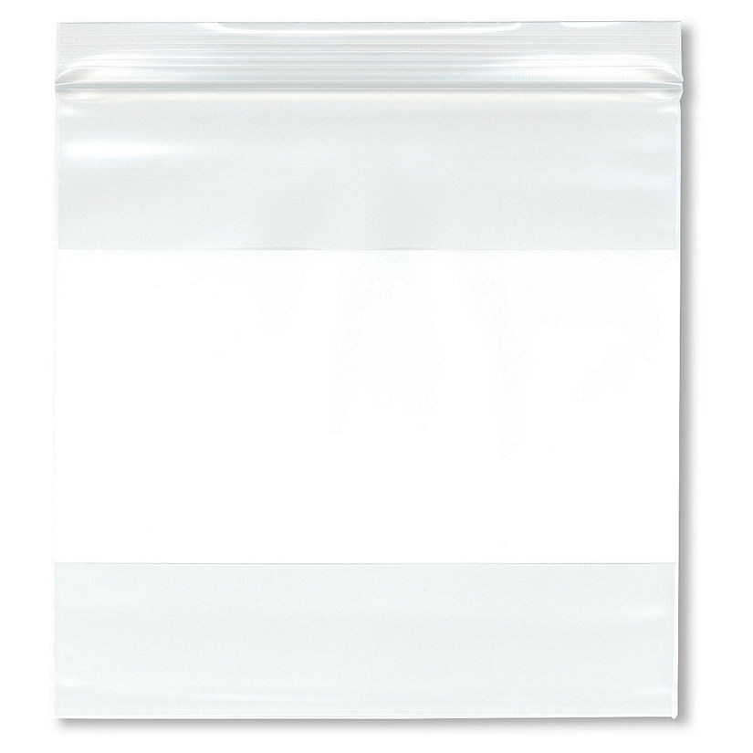 Plymor 6" x 6" (Pack of 100), 4 Mil Heavy Duty White-Block Zipper Reclosable Plastic Bags Image