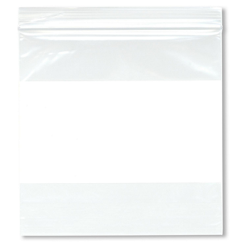 Plymor 6" x 6" (Pack of 200), 2 Mil White-Block Zipper Reclosable Plastic Bags Image