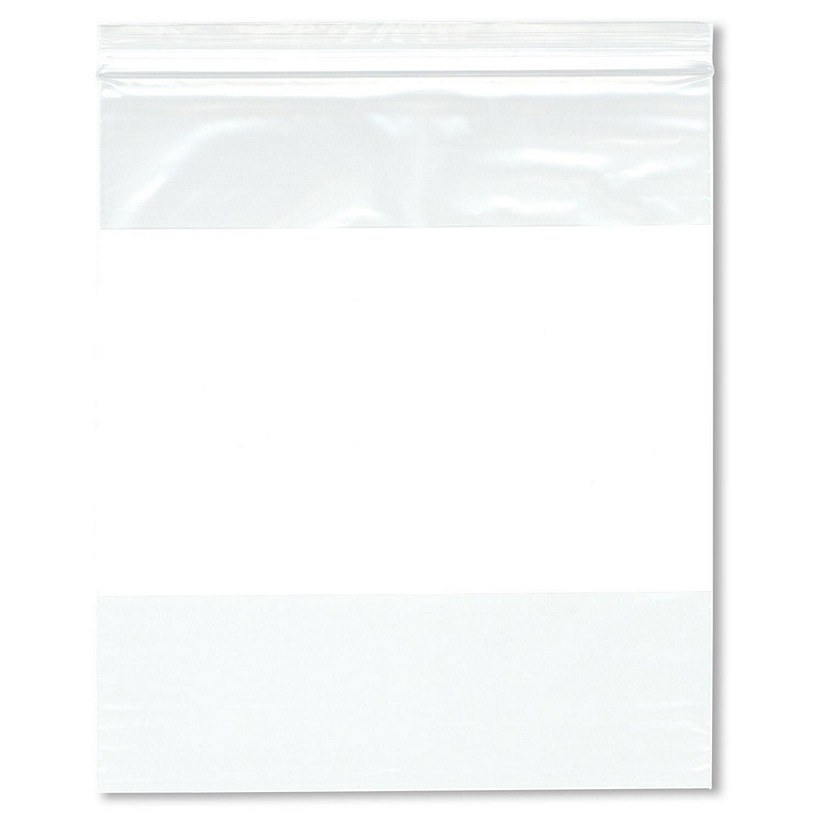 Plymor 7" x 8" (Pack of 200), 2 Mil White-Block Zipper Reclosable Plastic Bags Image