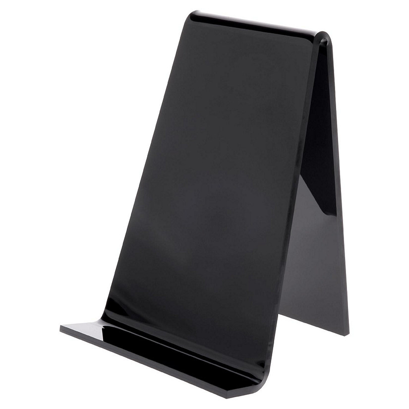 Plymor Black Acrylic Book Easel with 1.125" Flat Ledge, 6" W x 5" D x 7