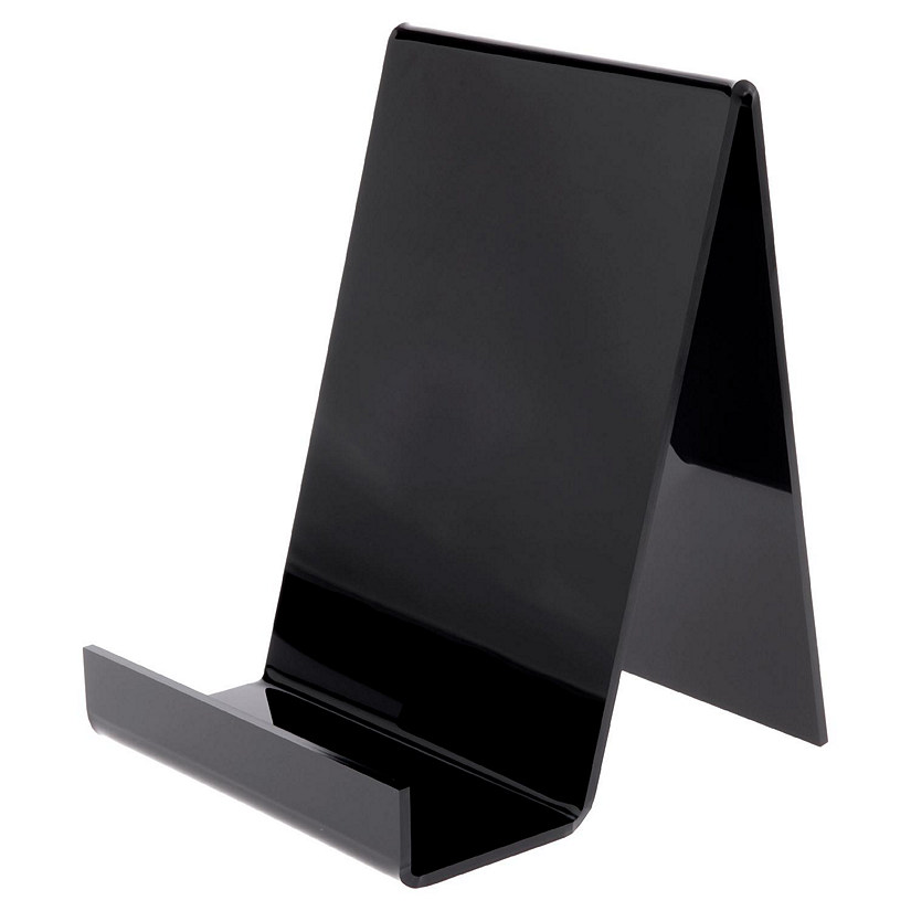 Plymor Black Acrylic Flat Back Display Easel With 3" Box Ledge, 10" H x 7" W x 8" D Image