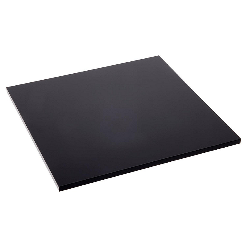 Plymor Black Acrylic Rectangular Standard-Edge Display Base, 7" W x 7" D x 0.25" H, Pack of 2 Image