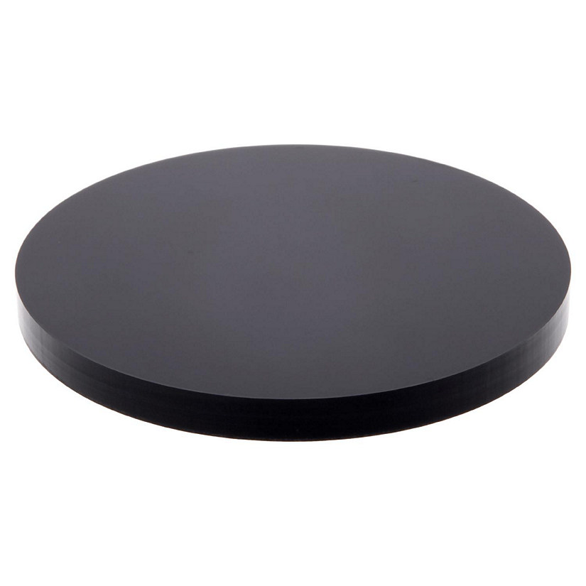 Plymor Black Acrylic Round Standard-Edge Display Base, 2.5" W x 2.5" D x 0.25" H, Pack of 2 Image
