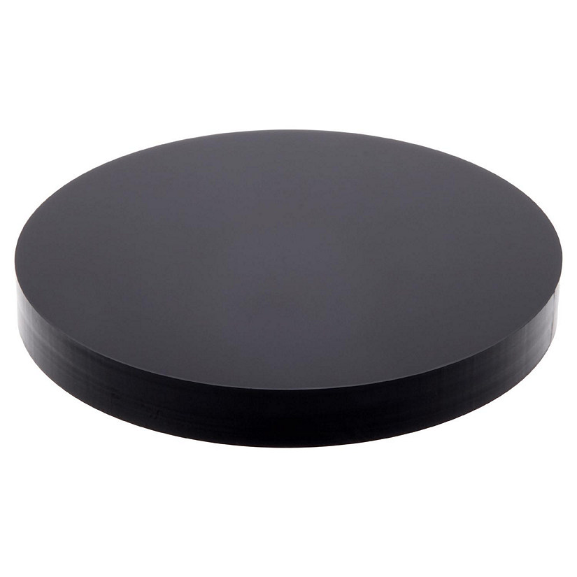 Plymor Black Acrylic Round Standard-Edge Display Base, 3" W x 3" D x 0.375" H, Pack of 12 Image