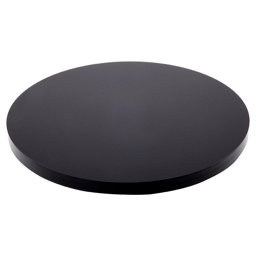 Plymor Black Acrylic Round Standard-Edge Display Base, 6" W x 6" D x 0.375" H, Pack of 2 Image