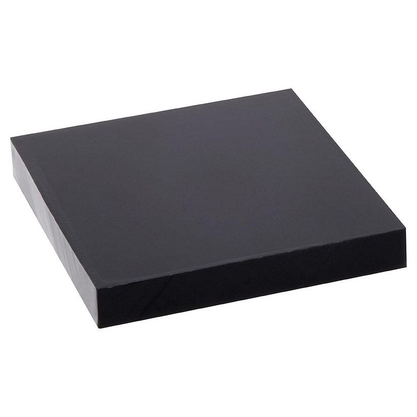 Plymor Black Acrylic Square Standard-Edge Display Base, 1.5" W x 1.5" D x 0.25" H, Pack of 3 Image