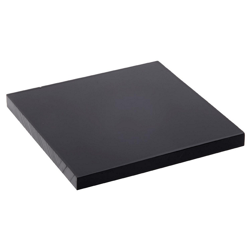 Plymor Black Acrylic Square Standard-Edge Display Base, 2.5" W x 2.5" D x 0.25" H, Pack of 6 Image