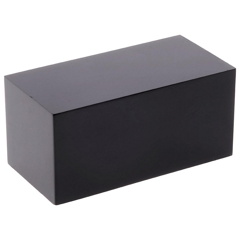 Plymor Black Polished Acrylic Rectangular Display Block, 1" H x 1" W x 2" D, Pack of 2 Image