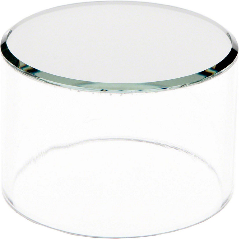 Plymor Clear Acrylic Cylinder Display Riser with Mirror Top, 2" H x 3" D (2 Pack) Image