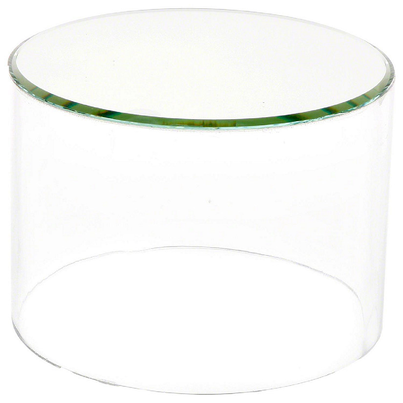 Plymor Clear Acrylic Cylinder Display Riser with Mirror Top, 4" H x 6" D (2 Pack) Image