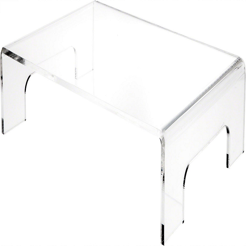 Plymor Clear Acrylic Display Riser with Tray Handles, 5" H x 21" W x 14" D (3/8" thick) Image