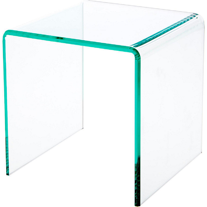 Plymor Clear Acrylic "Green Glass-Look Beveled Edge" Display Riser 7" x 7" x 7" (1/4" thick) (2 Pack) Image