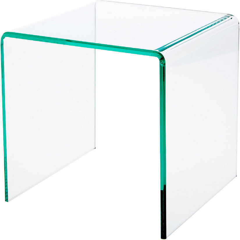 Plymor Clear Acrylic "Green Glass-Look Beveled Edge" Display Riser 8" x 8" x 8" (1/4" thick) (2 Pack) Image