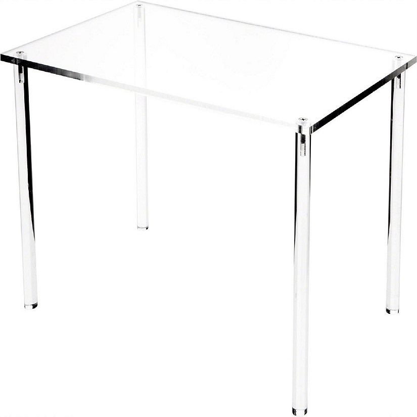 Plymor Clear Acrylic Rectangular 4-Leg Display Riser, 8" H x 16" W x 10" D (2 Pack) Image