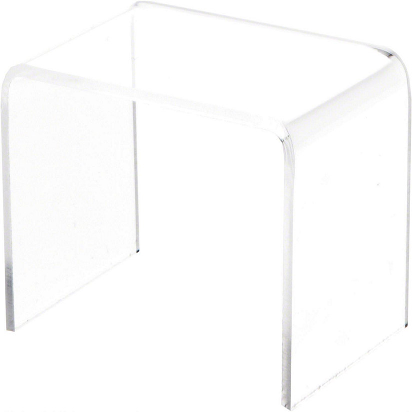 Plymor Clear Acrylic Rectangular Display Riser, 2 inch Height x 3 inch Width x 2 inch Depth (1/8 inch thick) (2 Pack) Image